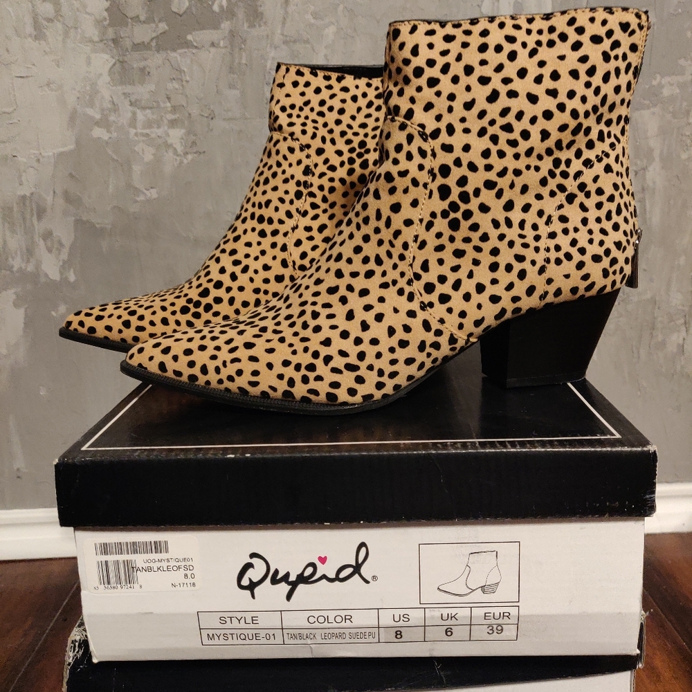 LAST CHANCE 🎉 Qupid Leopard Print Spotted Booties